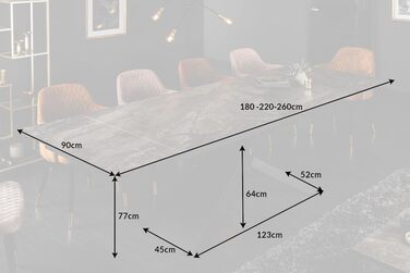 Розкладний обідній стіл invicta INTERIOR Euphoria 180-220-260 см, сіро-коричневий, керамічний, зроблено в Італії, оливково-сірий, чорний