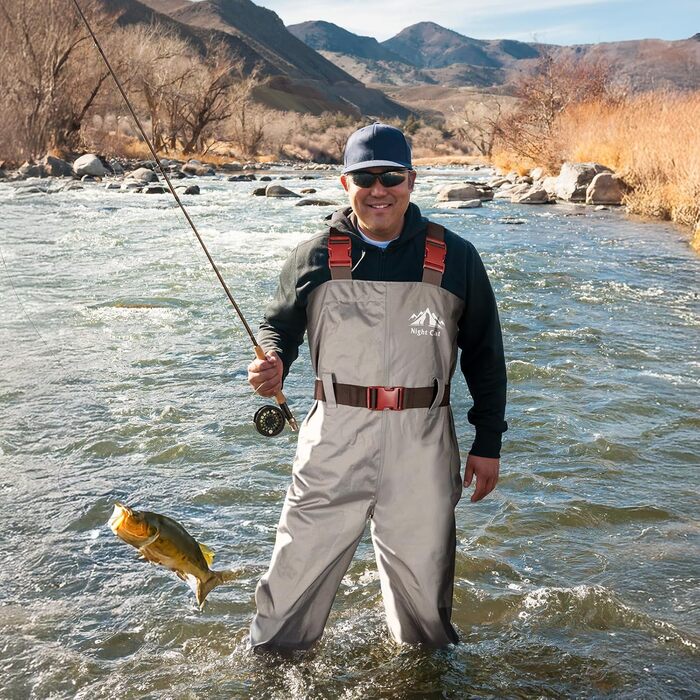 Водонепроникні вейдерси Night Cat для жінок та чоловіків, дихаючі вейдерси з чобітьми, 46W, сірі
