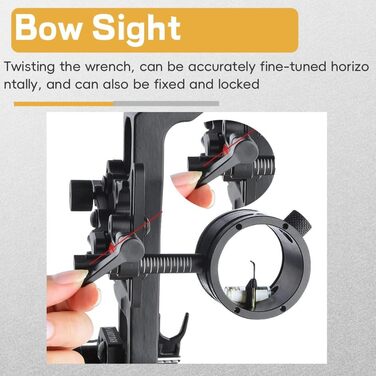 Приціл для лука зі скловолокна з одним штифтом 0,019 фута мікрорегульований, швидковстановлюваний без інструментів з підсвічуванням для складних луків
