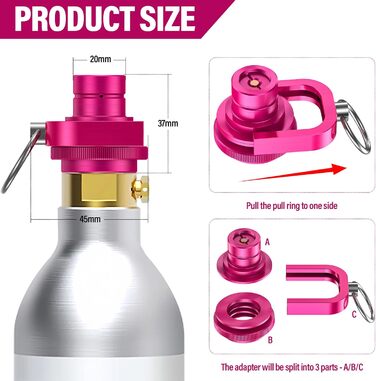 Швидкий адаптер Aissom Upgrade CO2, швидкий адаптер для соди CO2, сумісний з Duo/E-Duo/Terra/Art/E-Terra/Crystal 3.0/Gaia, адаптер CO2 для трапецієподібної різьби TR21-4