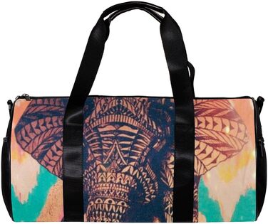 Спортивна сумка, маленька дорожня сумка, сумка для йоги, барвисті смугасті слони, сумка для фітнесу на відкритому повітрі, ручна поклажа