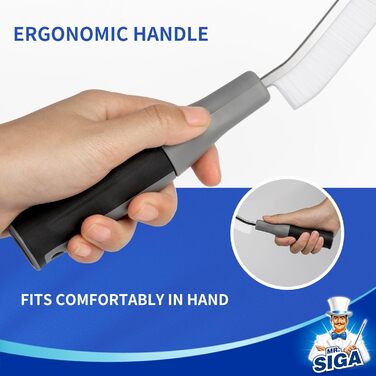 Кутова щітка MR.SIGA з ручкою, щітка для чищення щілин для дому, кутова щітка з жорсткою щетиною для чищення швів на кухні, у ванн