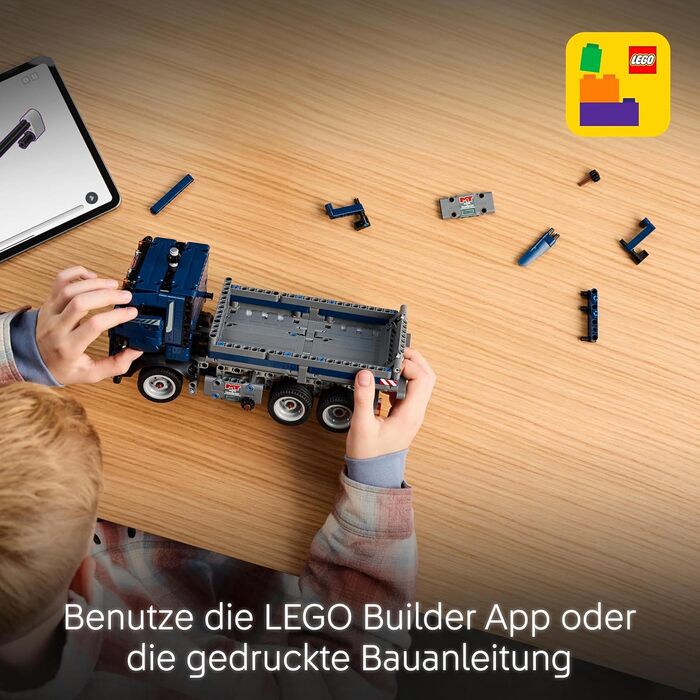 Іграшка LEGO Technic Самоскид з кермом та рухомою платформою - Синя будівельна машина - Ідея подарунка на день народження або свята - Конструктор для хлопчиків та дівчаток віком від 9 років 42203