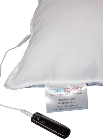 Музична подушка Homescapes з мікрофібри, яку можна прати, 65 x 65 см, подушка для голови з мікрофібри зі знімним динаміком, м&39яка жорсткість