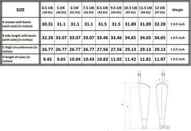 Чоботи для ходьби з натуральної гуми, штани для ходьби з натуральної гуми, штани для риболовлі, штани для ставка 45 - 29 см чорні
