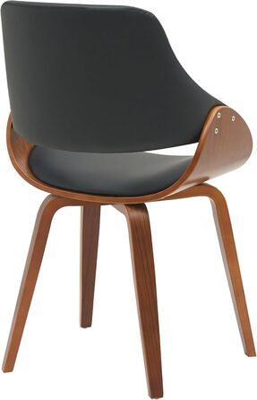 Обідній стілець CLP Vangale I кухонний стілець з каркасом з гнутої деревини I м&39який стілець зі спинкою, колір горіх/чорний, матеріал штучна шкіра штучна шкіра горіх/чорний