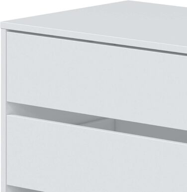 Комод Habitdesign з трьома шухлядами матово-білого кольору, розміри 60 см (ширина) x 57 см (висота) x 44 см (глибина).