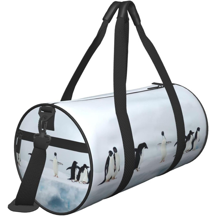Дорожня сумка Париж, з принтом, кругла, великої місткості, для піших прогулянок, відпустки, ділових поїздок та іншого, пінгвіни на айсберзі, універсальний розмір