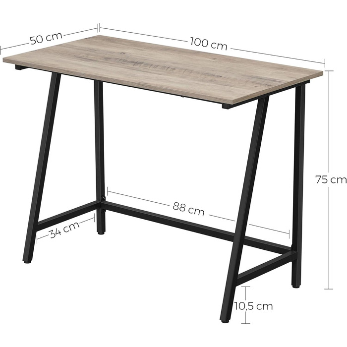 Письмовий стіл VASAGLE, дерево, 100 x 50 x 75 см