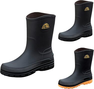 Чоловічі гумові чоботи, без гуми, заввишки до литки, ідеально підходять для сезону дощів, розмір 45/42,5 EU, чорні