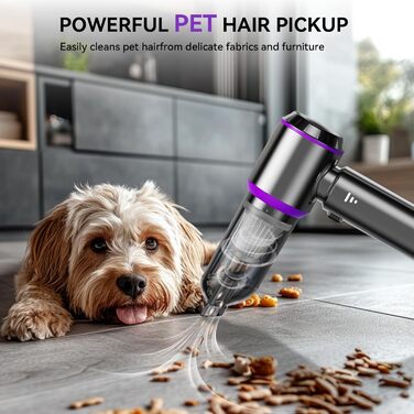 Ручний пилосос Tidy Cats, акумуляторний акумуляторний ручний пилосос на 18000 Па, 3-швидкісний автомобільний пилосос з миючим філь