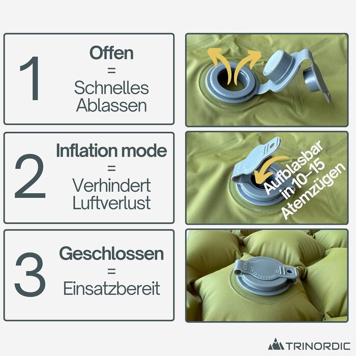 Г надлегкого надувного килимка для сну - з надувною подушкою - кемпінговий матрац з невеликим розміром упаковки для активного відпочинку, кемпінгу, піших прогулянок та велотуризму, лісово-зелений з подушкою, 550