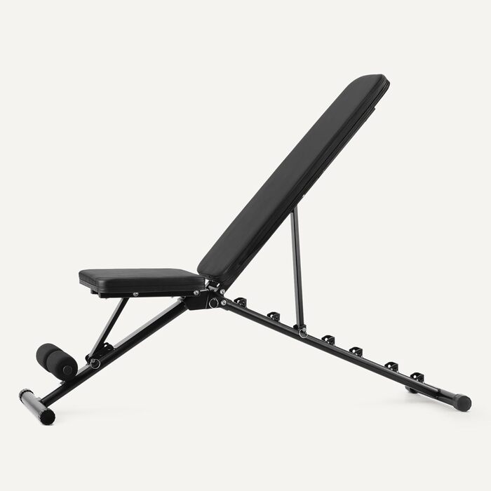Регульована складна лавка для тренувань Storeo Basics для домашнього спортзалу, чорна, 135 x 38 x 116 см