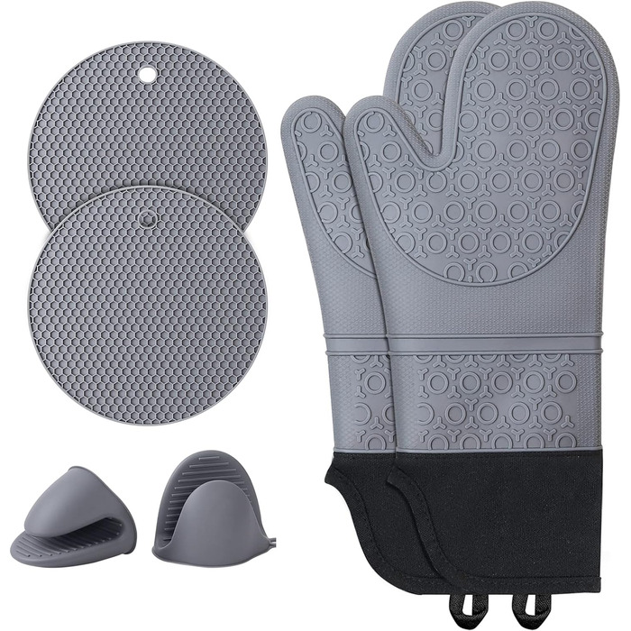 Рукавички для духовки Тримачі для духовки Рукавички для випічки Силікон Набір кухонних рукавичок термостійкий 230C- 2 рукавички дл