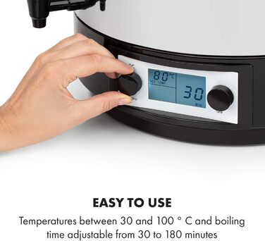 Цифрова консервуюча машина Дозатор для консервації горщиків для консервації гарячих напоїв, 50 літрів, 2500 Вт, 30-100 C, таймер, функція збереження тепла, кришка із закриттям, полірована нержавіюча сталь Konfistar Digital 50 літрів, 50