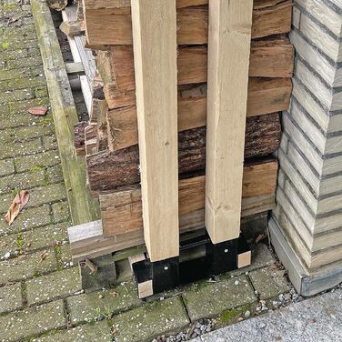 Допоміжний пристрій для укладання дров Wiltec, комплект з 2 шт., 335 x 85 x 130 мм, допоміжний пристрій для укладання дров, підставка для дров та розпалу, тримач для дров