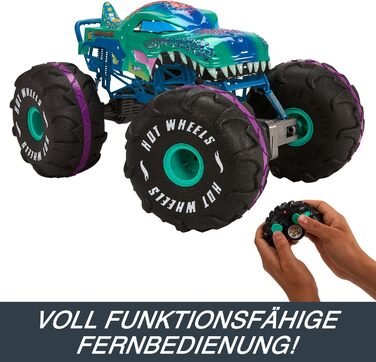 Машинка на дистанційному управлінні Hot Wheels Monster Trucks, Mega-Wrex в масштабі 16, надвелика іграшкова вантажівка на дистанці