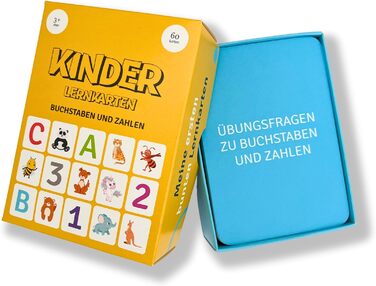 Вивчення літер і цифр, картки німецької абетки, 60 карток для дітей