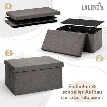 Велика лавка для зберігання Laleni - Лавка-скриня для зберігання 76x38 см - Сидіння для зберігання - Зручний стілець для зберігання - Коробки для зберігання в дитячій кімнаті - Лавка для зберігання - Коробка для зберігання кольору тауп 76 x 38 x 38 см