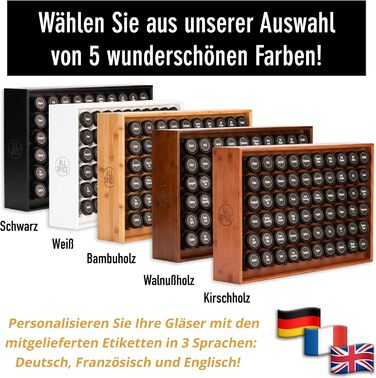 Дерев&39яна підставка для спецій AllSpice, включаючи 60 банок по 118 мл, горіхове дерево.
