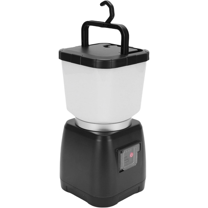 Ліхтар для кемпінгу з ручним керуванням ємністю 6000 мАг, водонепроникний, акумуляторний, подвійний світлодіодний ліхтар IPX7, портативний зарядний пристрій, 22 години роботи, аварійне освітлення для кемпінгу, (ЧОРНИЙ) Чорний