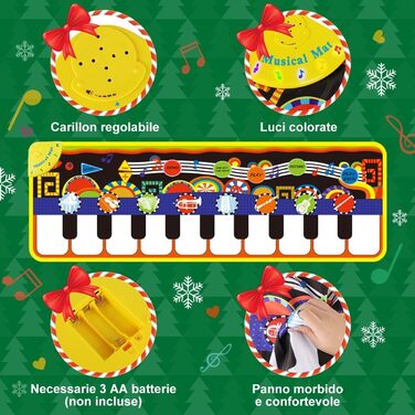 Килимок для піаніно, танцювальні килимки Килимок для піаніно Музичний килимок для дітей, 5 режимів 8 інструментів Звуки Іграшка Му