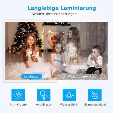 Ламінатор BONSEN A4 з технологією Never Jam, 60 пакетів для ламінування в комплекті (30 x A4, 15 x A5, 15 x A6), точний контроль температури NTC, швидке ламінування для дому, школи, офісу, ламінатор L3401 A4 60 пакетів для ламінування