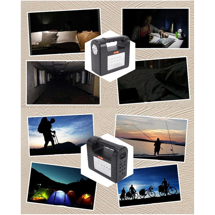 Сонячний кемпінговий ліхтар Topiky, портативний сонячний генератор зі світлом (3 лампочки), багатофункціональний аварійний ліхтар для випадків відключення електроенергії, кемпінгу на свіжому повітрі, дому, надзвичайних ситуацій