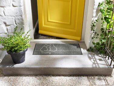 Килимок для дверей, Lovetails 35x75 см, для використання всередині та зовні приміщень, можна прати, сірий 35 x 75 см (прямокутний)