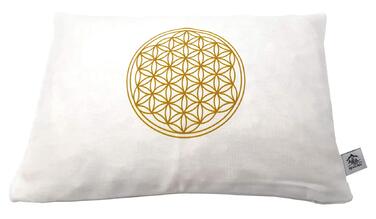 Подушка зі швейцарської сосни, дизайн &quotКвітка життя&quot, 30x20 см, наповнена стружкою швейцарської сосни.