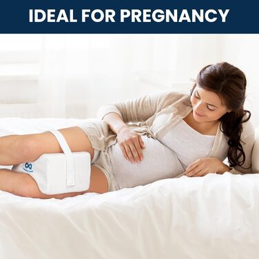 Колінна подушка Everlasting Comfort для сну - подушка для ніг для додаткового комфорту в області стегон, спини та колін - клиноподібна подушка для сну на боці з регульованим ремінцем та чохлом, який можна прати