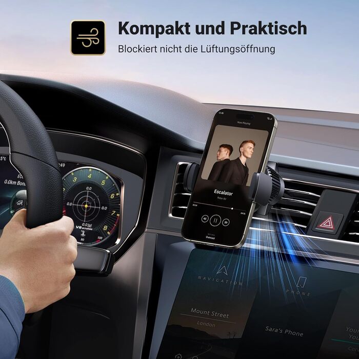 Тримач для мобільного телефону автомобільна вентиляція 360 поворотний тримач для мобільного телефону з міцним металевим гачком ком