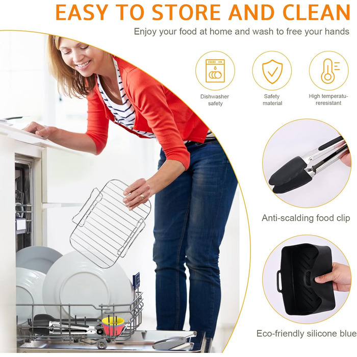 Аксесуари для фритюрниці Vusddy з 10 предметів для Ninja Foodi Dual AF400EU, AF500EU, AF300EU - Двокамерна фритюрниця Набір XL для Innsky, Princess, Tiastar, Devology, Emerio 7.6L-10.4L