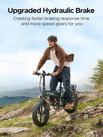 Чоловічий складний електровелосипед ENGWE E-Bike з товстими шинами 20x4.0 дюймів, знімним акумулятором 16Ah, великим запасом ходу до 150 км/110 км, повною підвіскою, 8 швидкостей, двигуном Engine Pro/Engine Pro 2.0 Black YS-9043-1 ENGINE Pro 2.0