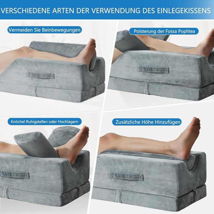 Ергономічна подушка для підняття ніг з регулюванням висоти, для використання після операцій, травм або для відпочинку - подушка для підняття ніг, подушка для лімфодренажу для підняття ніг