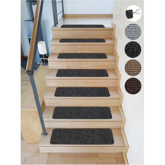 Килимок для сходів Kettelservice-Metzker Tulus Прямокутний - килимок антрацит самоклеючий 60x25см антрацит