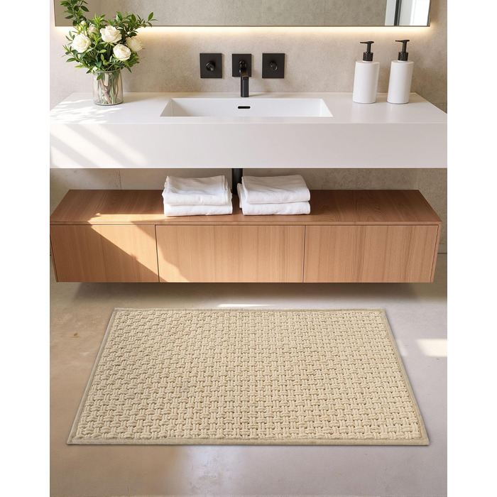 КОЛІР ТА ГЕОМЕТРІЯ Нековзні килимки для ванної, що миються, 40x60 см, абсорбуючі килимки для ванної з шенілу, килимок для ванної кімнати, що швидко висихає, м&39який, хакі, хакі 40x60 см