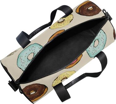 Солодкі строкаті пончики, коричнева спортивна сумка з парусини, дорожня сумка, сумка на вихідні, сумка для чоловіків та жінок, для спорту та подорожей