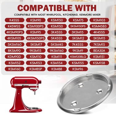 Пластина з гвинтовою кришкою для миски для змішування, W10191926, Чаша Clamp Plate міцно утримує чашу на місці під час змішування, сумісна з KitchenAid і Whirlpool