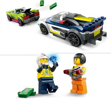 Конструктор LEGO City Chase with Police Car and Muscle Car 60415, 213 деталей, поліцейська тематика