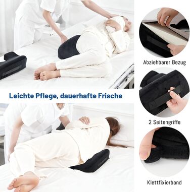 Протипролежнева подушка з чохлом, який можна прати, протипролежнева подушка сидіння для інвалідних візків, подушка сидіння для зняття тиску на куприк, для тривалого постільного режиму, тривалого сидіння, для людей похилого віку, вагітних жінок