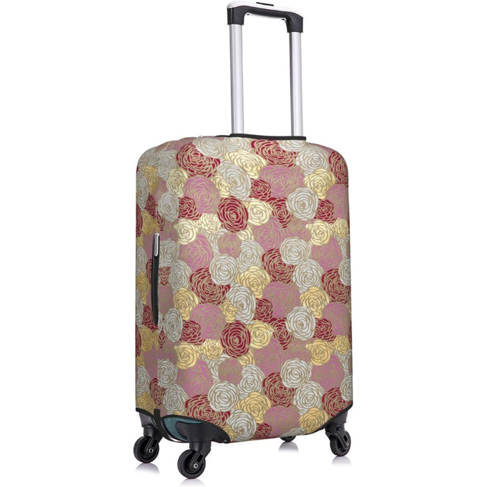 Чохол для валізи з квітковим принтом Троянда - еластичний захист від подряпин та пилу, чорний, розмір 95