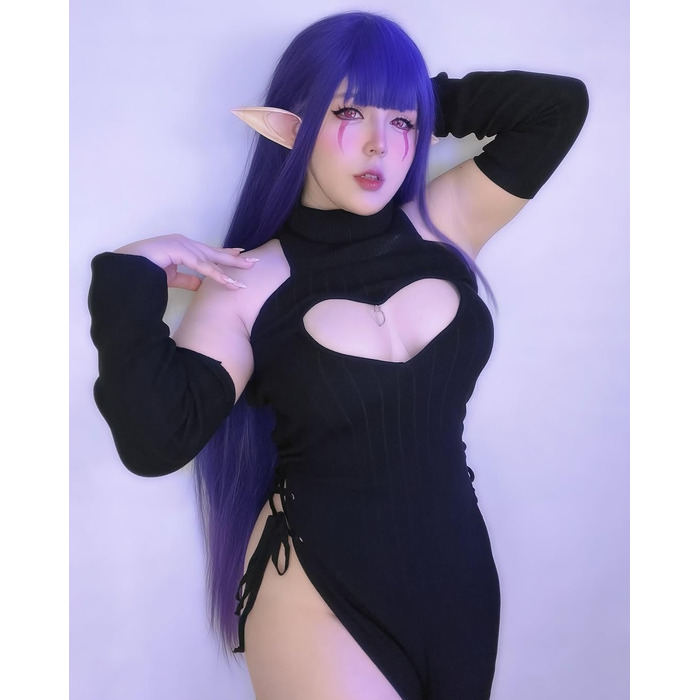 Жіночий косплей‑костюм Cheongsam KORURACLUB для ролевих ігор, чорний/білий, розмір S–XL