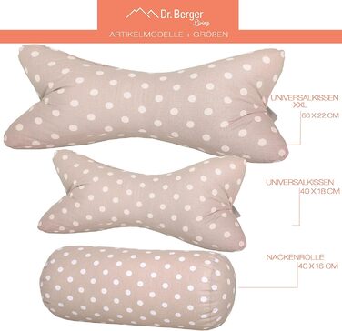 Подушка-рулончик для шиї Dr. Berger Reading Bone, подушка для книги, телевізора - 100 бавовняна декоративна подушка як підставка для книги, планшет, телевізор, ергономічна подушка для шиї з візерунком у горошок, подушка для читання для комфортного читання