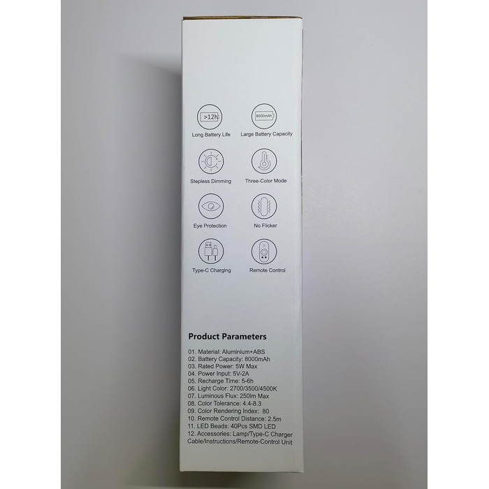 Світлодіодна настільна лампа бездротова, Hapfish 8000 мАг настільна лампа на батарейках з пультом дистанційного керування, алюміні