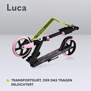 Самокат LIONELO Luca для дітей та дорослих, складаний, до 100 кг, Standard Rosa