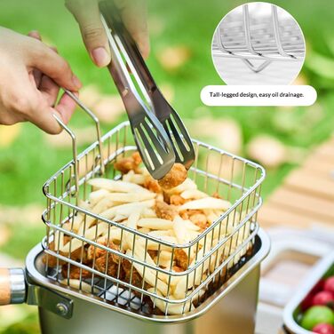 Набір посуду з нержавіючої сталі для кемпінгу, багатофункціональний, для смаження, приготування їжі на свіжому повітрі та портативного спорядження для кемпінгу, походів, нержавіюча кемпінгова плита