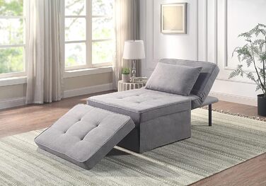Крісло, шезлонг, табурет Atlantic Home Collection Finn, поліестер, сірий, ШхГхВ 80 см x 72 см x 43 см Сірий 80 см