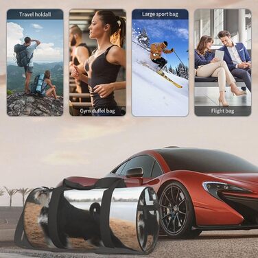 Спортивна сумка, дорожня сумка, дизайн снузер, собака, сумка для ночівлі, чорна, універсальний розмір, дорожня сумка