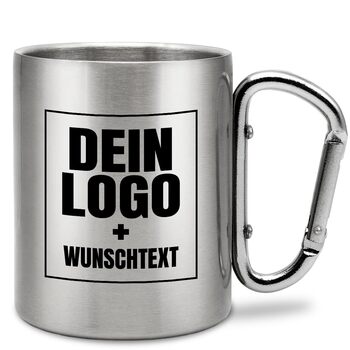 Персоналізована кружка з нержавіючої сталі з карабіном Ідея подарунка 330 мл Кружка Кемпінг Клуби Карнавал, кружка Марді Гра Кружка для клубу Марді Гра Персоналізована Срібна, блискуча